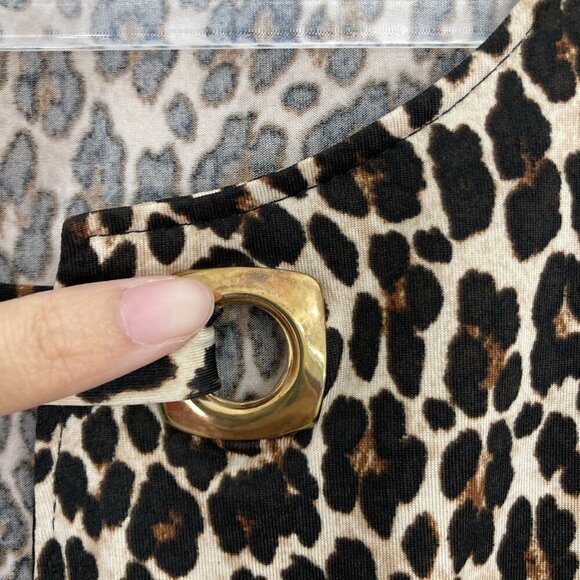 Zac & Rachel Brown Leopard Print Stretch Knit Long Sleeve Comfy Top 1X - Picture 4 of 10